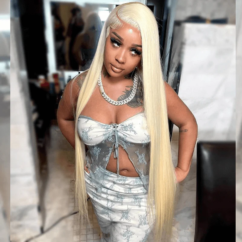 Blonde 613 Bone Straight 200 Density 13x4 Lace Front Hair Weave Wig - Image 4