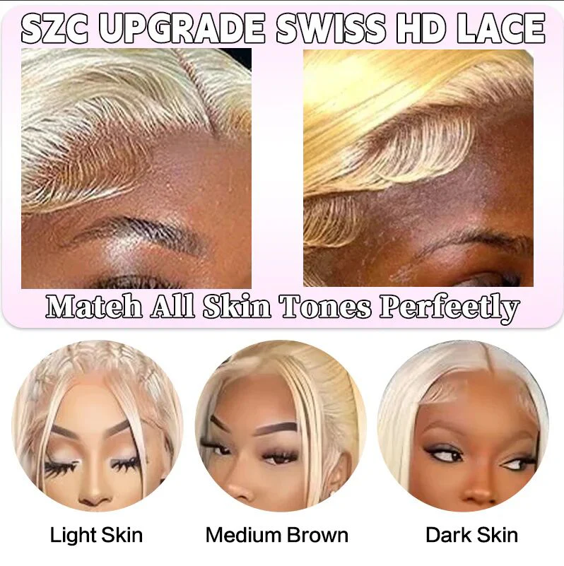 SZC Deep Pinkish Purple Body Wave 13X4 HD Lace Front Body Wave Hair Wig - Image 6