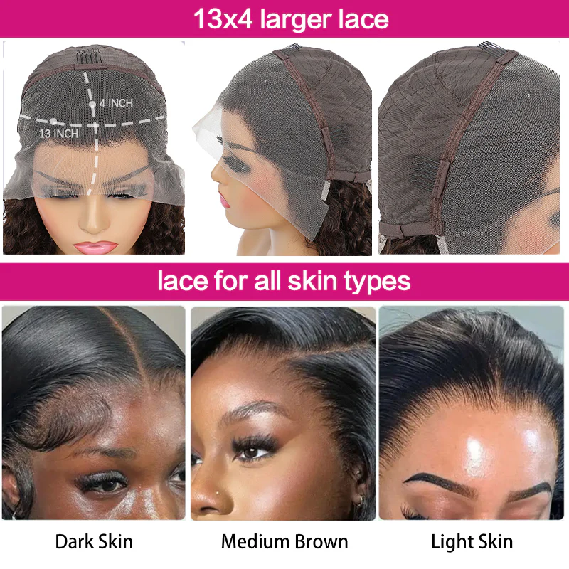 SZC Balayage Black Brown Highlights 200 Density 13x4 Lace Front Hair Wigs - Image 7