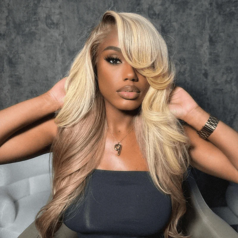 SZC Peekaboo Blonde Brown 200 Density 13x4 Lace Front Human Hair Wigs - Image 5