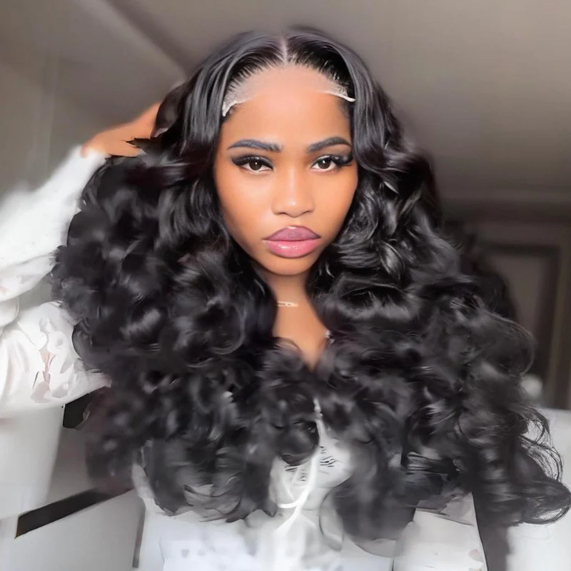 SZC Voluminous Bouncy Loose Curls 13x4 Lace Front Human Hair Wig 250 300 Density - Image 4
