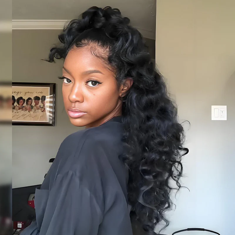 SZC Voluminous Glam Loose Deep Wave 13x4 Lace Front Human Hair Wig 250 300 Density - Image 3